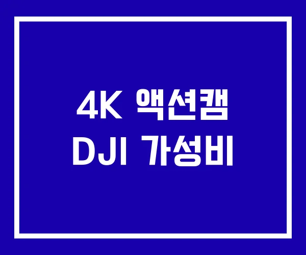 4K 액션캠 DJI 가성비