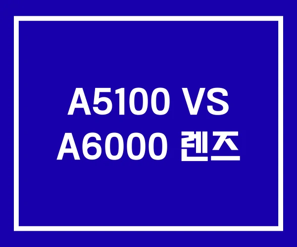 A5100 VS A6000 렌즈