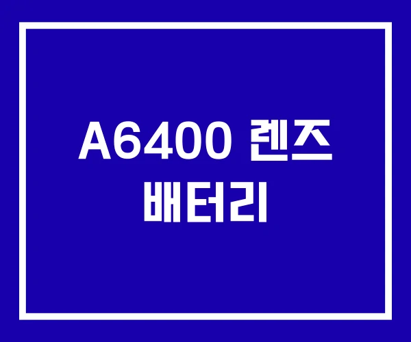 A6400 렌즈 배터리 A6400 렌즈 배터리