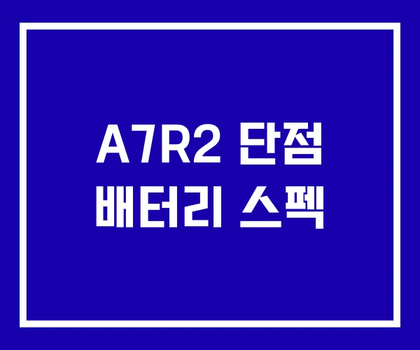 A7R2 단점 배터리 스펙