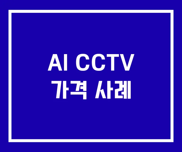 AI CCTV 가격 사례