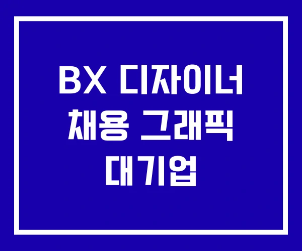 BX 디자이너 채용 그래픽 대기업