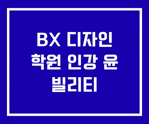 BX 디자인 학원 인강 윤 빌리티 BX 디자인 학원 인강 윤 빌리티