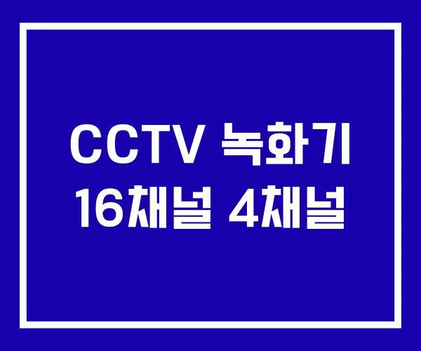 CCTV 녹화기 16채널 4채널