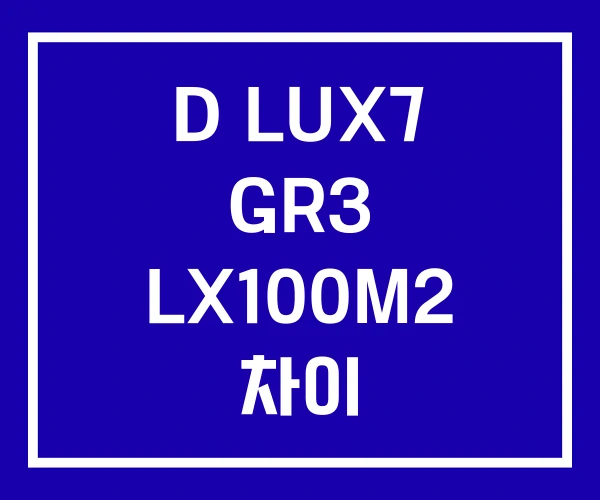 D LUX7 GR3 LX100M2 차이 D LUX7 GR3 LX100M2 차이