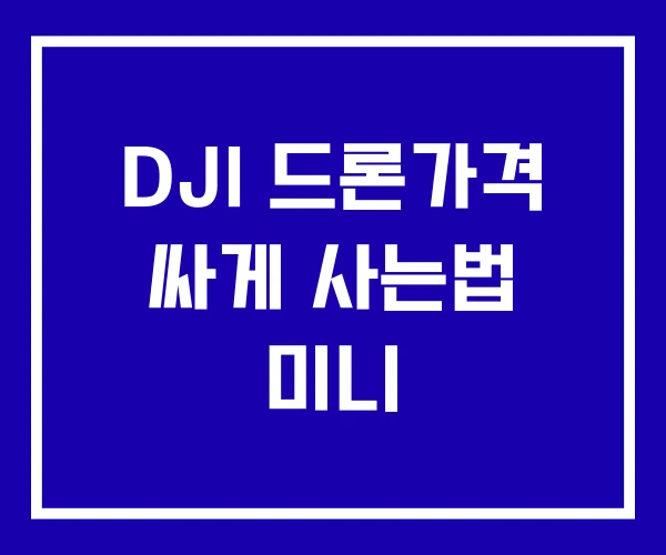 DJI 드론가격 싸게 사는법 미니
