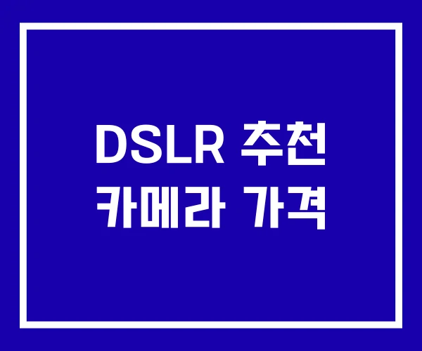 DSLR 추천 카메라 가격 DSLR 추천 카메라 가격