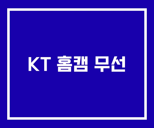 KT 홈캠 무선