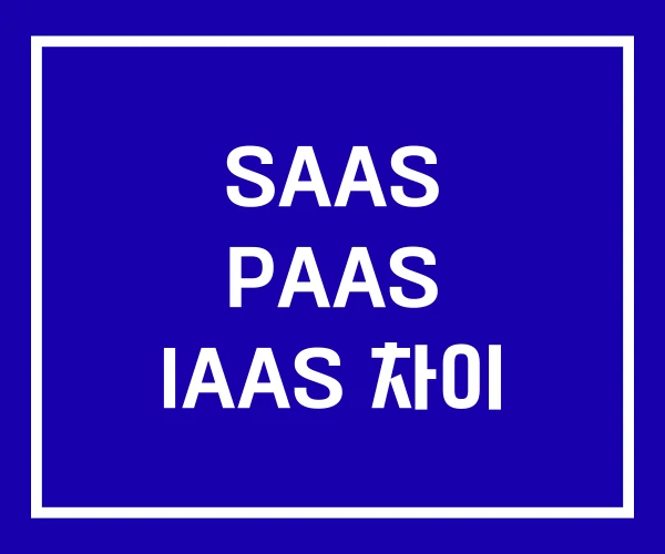SAAS PAAS IAAS 차이