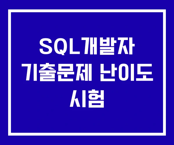 SQL개발자 기출문제 난이도 시험