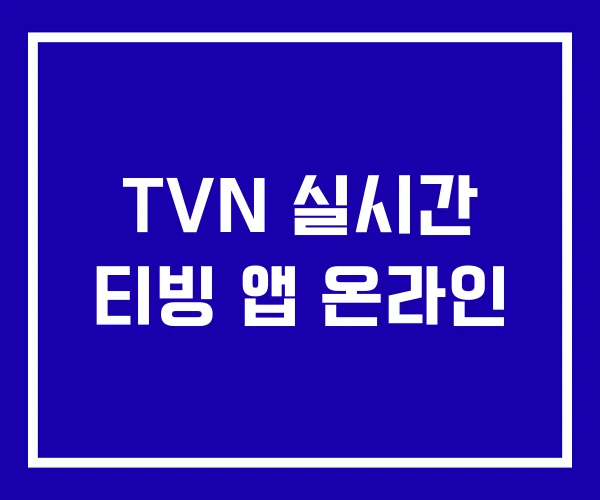 TVN 실시간 티빙 앱 온라인 TVN 실시간 티빙 앱 온라인