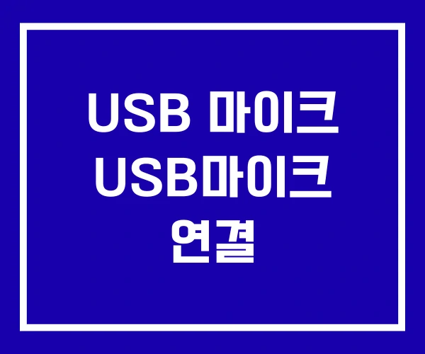 USB 마이크 USB마이크 연결 USB 마이크 USB마이크 연결