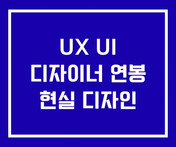 UX UI 디자이너 연봉 현실 디자인