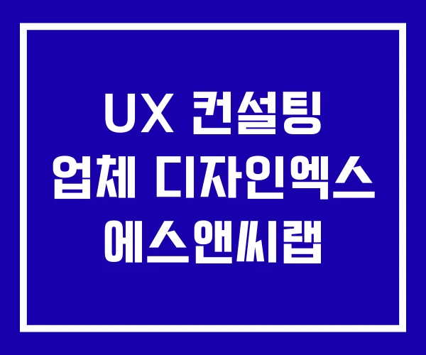 UX 컨설팅 업체 디자인엑스 에스앤씨랩