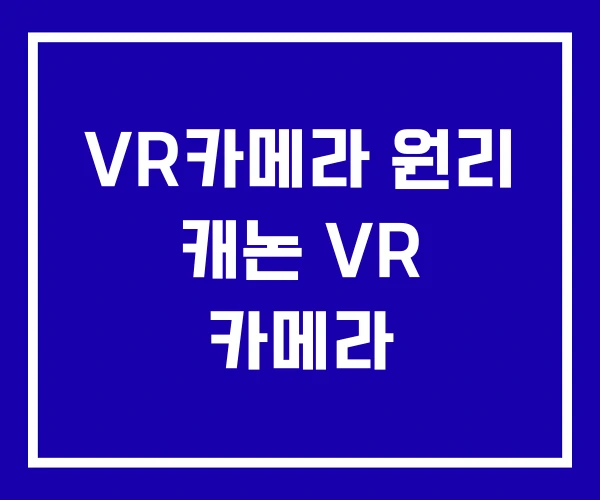 VR카메라 원리 캐논 VR 카메라