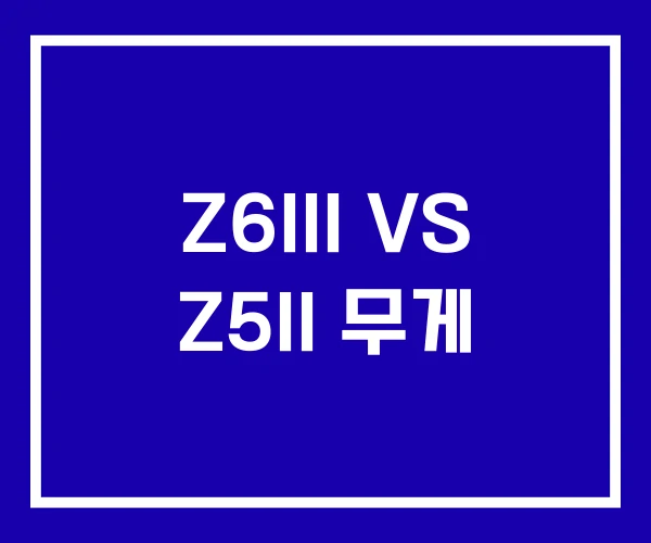 Z6III VS Z5II 무게