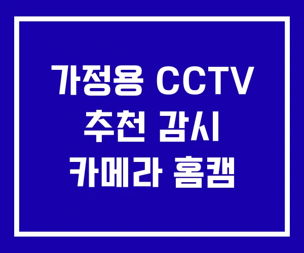 가정용 CCTV 추천 감시 카메라 홈캠