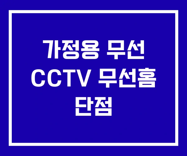 가정용 무선 CCTV 무선홈 단점