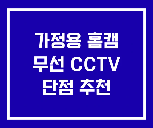 가정용 홈캠 무선 CCTV 단점 추천