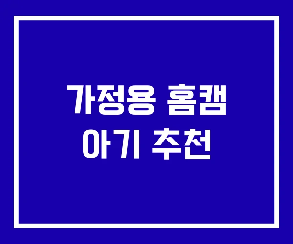 가정용 홈캠 아기 추천
