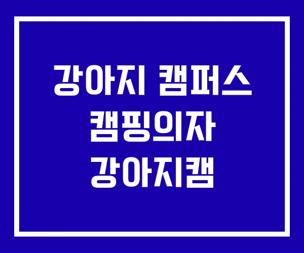 강아지 캠퍼스 캠핑의자 강아지캠