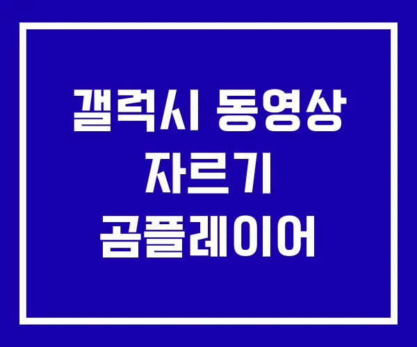 갤럭시 동영상 자르기 곰플레이어