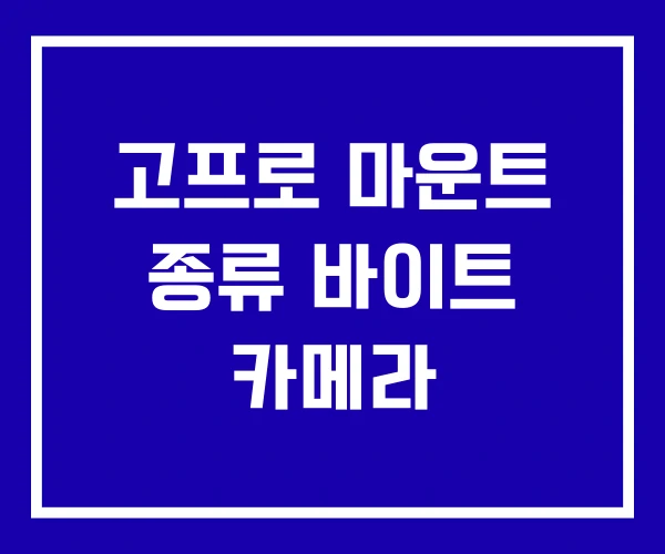 고프로 마운트 종류 바이트 카메라