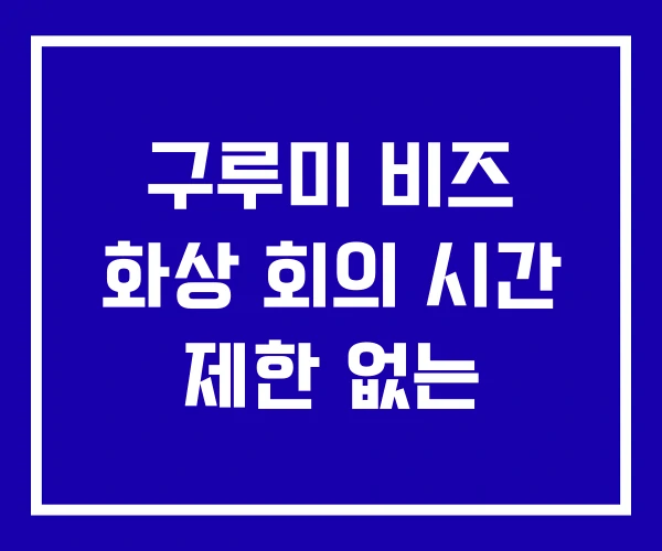 구루미 비즈 화상 회의 시간 제한 없는