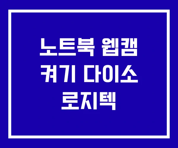 노트북 웹캠 켜기 다이소 로지텍