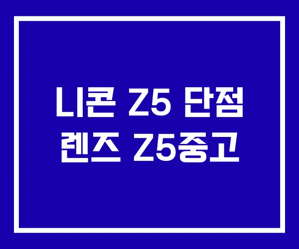 니콘 Z5 단점 렌즈 Z5중고