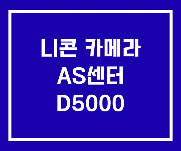 니콘 카메라 AS센터 D5000