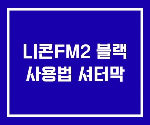 니콘FM2 블랙 사용법 셔터막