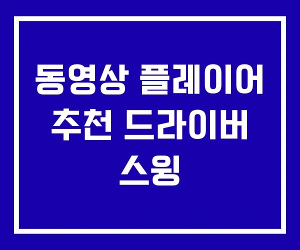 동영상 플레이어 추천 드라이버 스윙 동영상 플레이어 추천 드라이버 스윙
