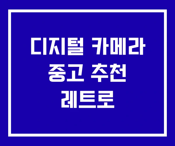 디지털 카메라 중고 추천 레트로