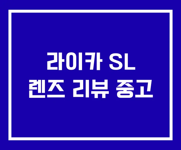 라이카 SL 렌즈 리뷰 중고 라이카 SL 렌즈 리뷰 중고