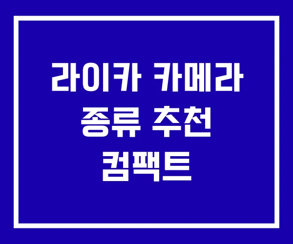 라이카 카메라 종류 추천 컴팩트