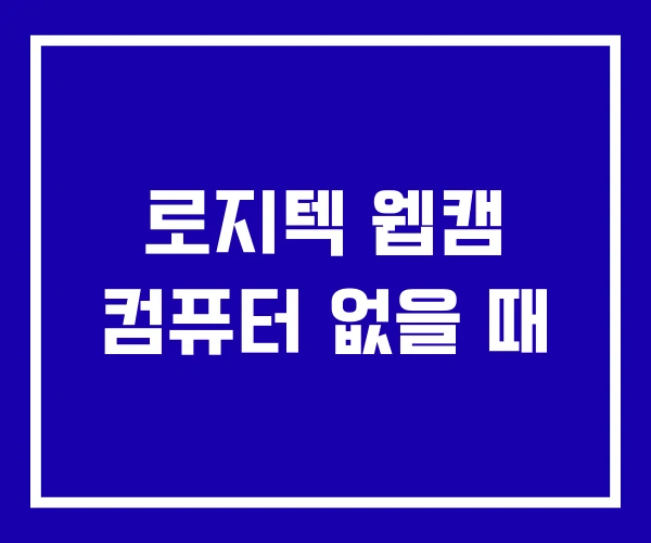 로지텍 웹캠 컴퓨터 없을 때 로지텍 웹캠 컴퓨터 없을 때
