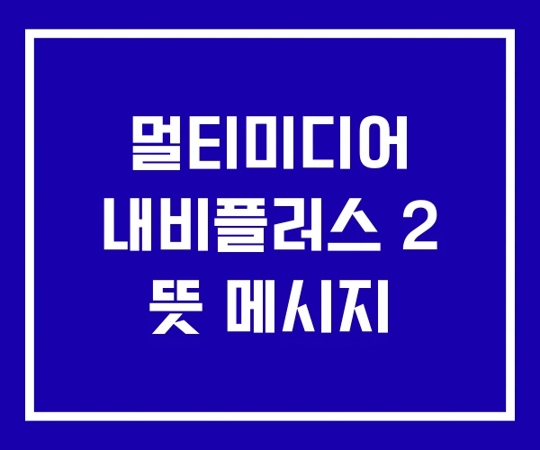 멀티미디어 내비플러스 2 뜻 메시지