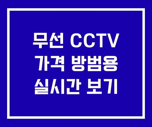 무선 CCTV 가격 방범용 실시간 보기 무선 CCTV 가격 방범용 실시간 보기