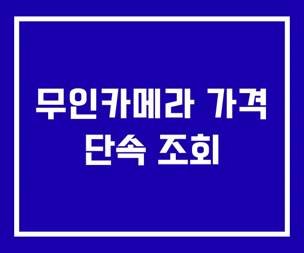 무인카메라 가격 단속 조회