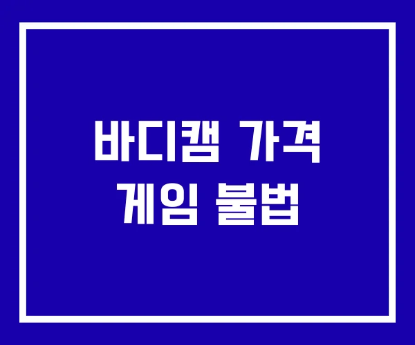 바디캠 가격 게임 불법
