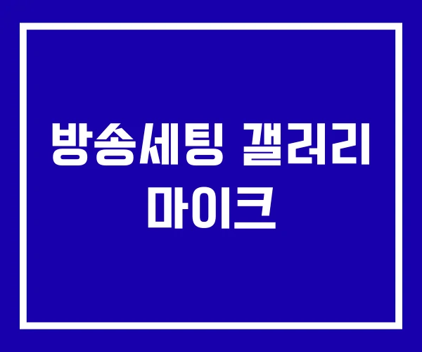 방송세팅 갤러리 마이크