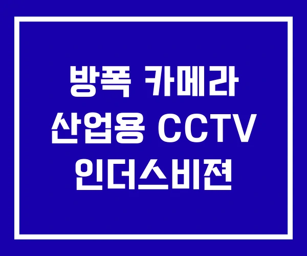 방폭 카메라 산업용 CCTV 인더스비젼
