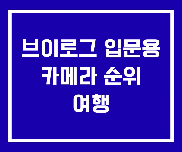 브이로그 입문용 카메라 순위 여행