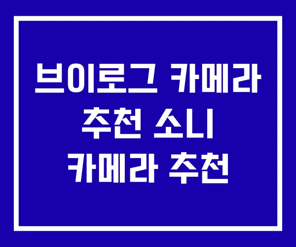 브이로그 카메라 추천 소니 카메라 추천