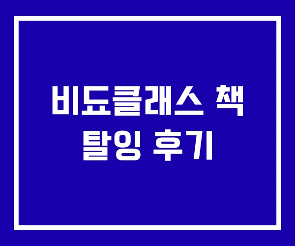 비됴클래스 책 탈잉 후기