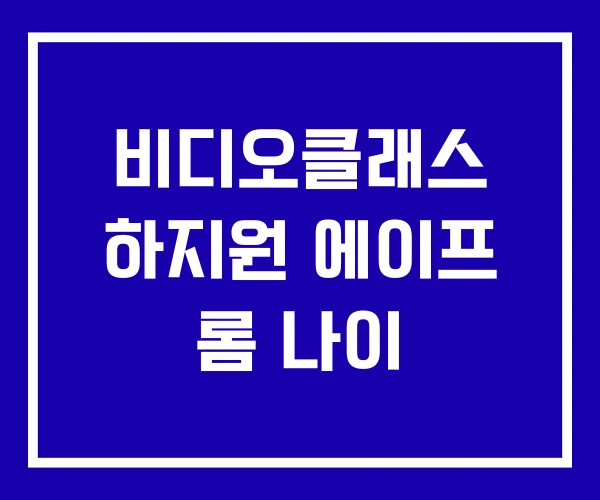 비디오클래스 하지원 에이프 롬 나이