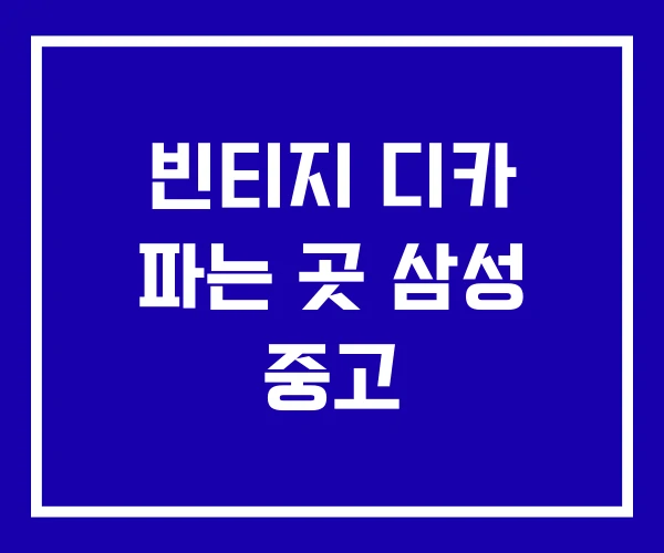 빈티지 디카 파는 곳 삼성 중고