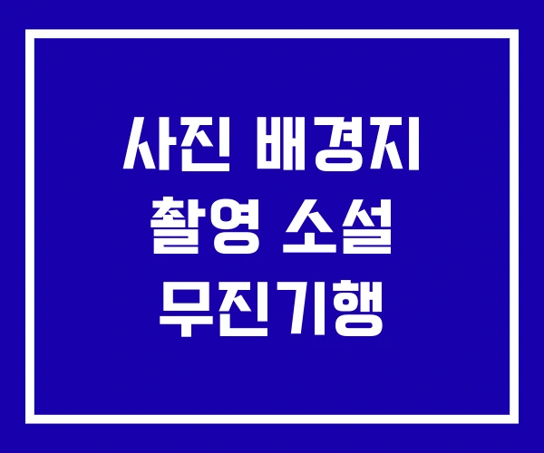 사진 배경지 촬영 소설 무진기행