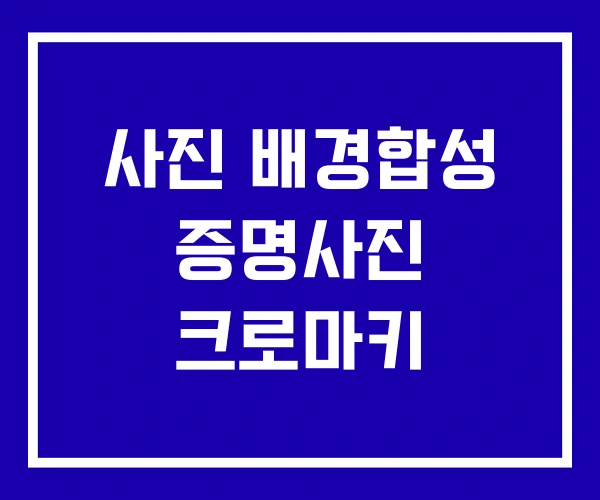 사진 배경합성 증명사진 크로마키